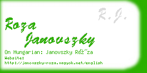 roza janovszky business card